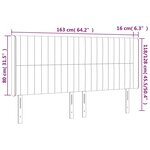 vidaXL Tête de lit avec oreilles Gris foncé 163x16x118/128 cm Tissu