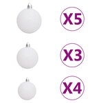 vidaXL Demi-arbre de Noël artificiel pré-éclairé et boules blanc 240cm