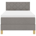 vidaXL Lit à ressorts avec matelas Taupe 90 x 200 cm tissu