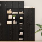 Cabinet de rangement slim vidaXL Chêne noir 30x42.5x225 cm Bois reconstitué
