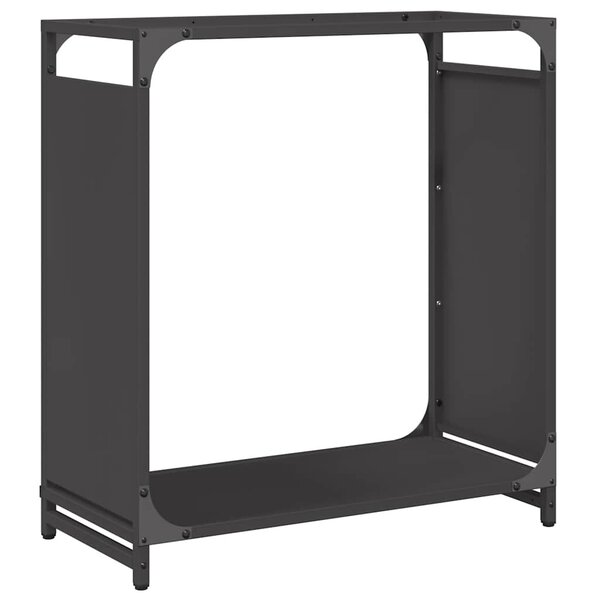 vidaXL Portant de bois chauffage noir 60x28x65 cm