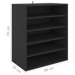 vidaXL Armoire à chaussures Noir 60x35x70 cm Bois d’ingénierie
