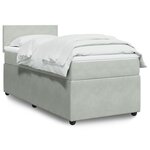 vidaXL Sommier à lattes de lit et matelas Gris clair 90x190 cm Velours