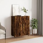 vidaXL Buffet chêne fumé 69 5x34x90 cm bois d'ingénierie