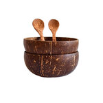 Coffret cadeaux 2 bols et 2 cuillères nature en coco