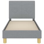 vidaXL Cadre de lit pour tout-petit avec tête de lit Gris clair tissu