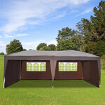 Tonnelle barnum tente de réception pliante pop up 6 x 3 x 2 55 m + sac de transport chocolat
