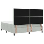 vidaXL Lit à ressorts avec tête de lit Gris clair 180 x 200 cm Velours