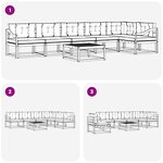 vidaXL Ensemble de canapés d'extérieur 7 Pièces Blanc et crème