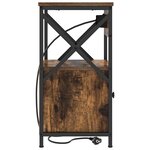 vidaXL Cabinet de chevet avec tiroir 2 Pièces Chêne fumé 40 x 31 x 60 cm