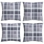 vidaXL Coussin d'extérieur 4 pc Tissu Carreaux Grisel 60 x 60 cm