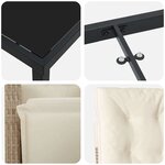 vidaXL Ensemble de salle à manger pour jardin 7 Pièces Beige polyrotin