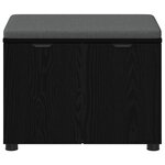 vidaXL Banc d'entrée avec coussin Chêne noir 60 x 38 x 46 cm