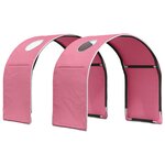 vidaXL Lit avec Tunnel 4 Pièces Blanc et rose Bois d'ingénierie