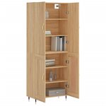 vidaXL Buffet haut Chêne sonoma 69 5x34x180 cm Bois d'ingénierie