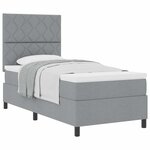 vidaXL Lit à ressorts avec matelas Gris clair 100 x 200 cm tissu