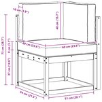 vidaXL Canapé d'angle extérieur Bois d'Acacia Massif
