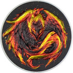 Monnaie PHOENIX Magical Creatures At Night 2 Oz Argent 10$ Palau 2023