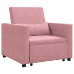 vidaXL Canapé-lit convertible rose velours 3-en-1