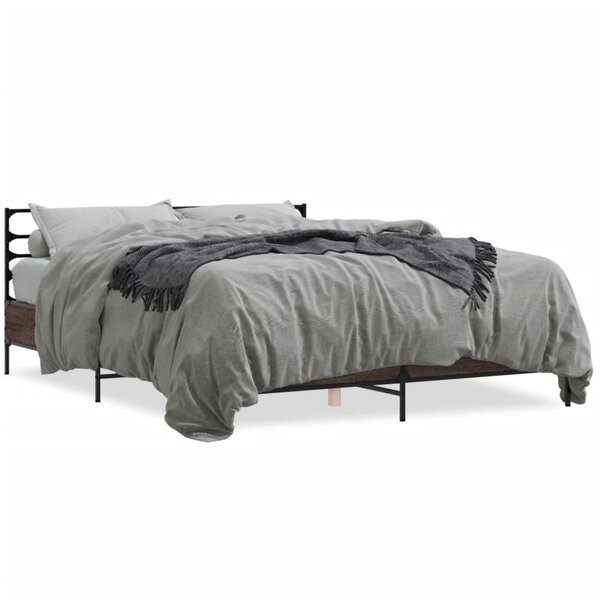 vidaXL Cadre de lit sans matelas chêne marron 150x200 cm