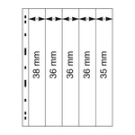 Feuilles Uniplate Lindner noires à 5 bandes pour roulettes de timbres-postes.