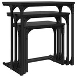 vidaXL Table basse gigogne 3 Pièces Chêne noir 50.5 x 35 x 53 cm