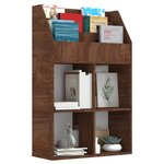 vidaXL Porte-revue pour enfants Chêne marron 71x30x114 cm