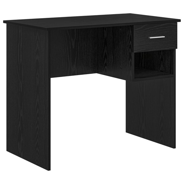 vidaXL Bureau avec rangement chêne noir 90x49.5x75 cm bois d'ingénierie