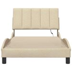 vidaXL Cadre de lit sans matelas crème 100x200 cm tissu