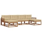 vidaXL Ensemble de canapés d'extérieur 6 Pièces Naturel et Beige