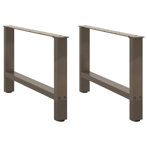 vidaXL Pieds de table basse en acier naturel  2 pièces  70 x (42-43) cm