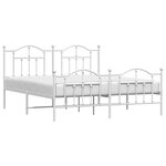 vidaXL Cadre de lit métal sans matelas et pied de lit blanc 183x213 cm