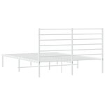 vidaXL Cadre de lit métal avec tête de lit blanc 140x190 cm