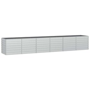 vidaXL Lit surélevé de jardin 480x80x77 cm Acier galvanisé Argenté