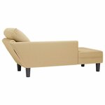 vidaXL Chaise longue avec coussin tissu en velours côtelé gris-vert