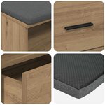 vidaXL Banc d'entrée avec coussin Chêne artisanal 100 x 38 x 46 cm