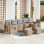 vidaXL Ensemble de canapé de jardin Manuel 10 Pièces beige et gris clair