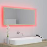 vidaXL Miroir LED de salle de bain Chêne sonoma 100x8 5x37cm Acrylique