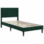 vidaXL Cadre de lit avec matelas Vert foncé 90 x 190 cm Velours