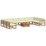 vidaXL Ensemble de canapés d'extérieur 11 Pièces Naturel et Crème