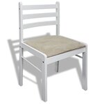 vidaXL Chaises à manger lot de 6 blanc bois solide et velours