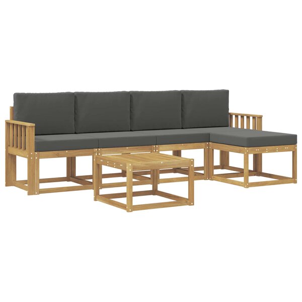 vidaXL Ensemble de canapés d'extérieur 6 pc Blanc et anthracite