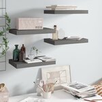 vidaXL Étagère murale flottante 4 Pièces Gris brillant 40x23x3 8 cm MDF