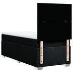 vidaXL Sommier à lattes de lit avec matelas Noir 100x200 cm Tissu
