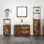 Ensemble de mobilier de salle de bain 3 pièces en chêne fumé en bois d'ingénierie