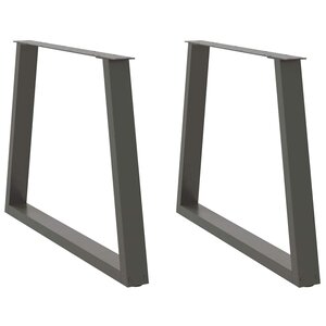 vidaXL Pieds de table à manger en forme de V  2 pièces  anthracite  90 x (72-73 3) cm  acier