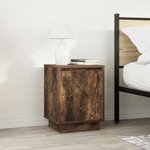 VidaXL Tables de chevet avec lumières LED 2 Pièces chêne fumé 38x34x50 cm
