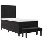 vidaXL Lit Box Spring avec Matelas & Banc Noir 80x200 cm Velours