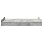 vidaXL Cadre de lit avec rangement avec tiroir Gris béton 120 x 190 cm