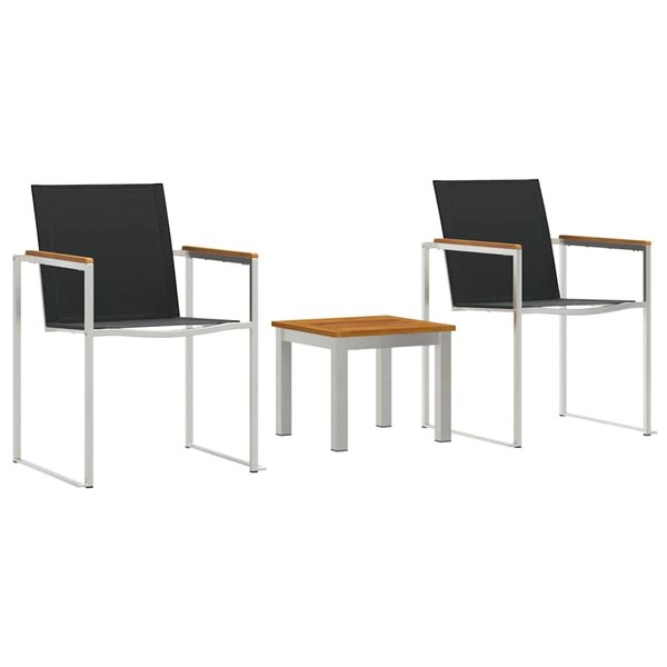 vidaXL Ensemble de salle à manger pour jardin 3 pc Marron et Noir